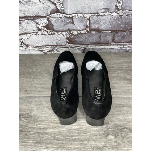 VANELi Black Suede Leather Office Career Work Block Heel Shoes Women Sz 8N US/38 - Picture 12 of 16